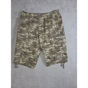 George Shorts Mens 36x14 Camo Cargo Stretch Multi Pocket Drawstring Cotton NWOT
